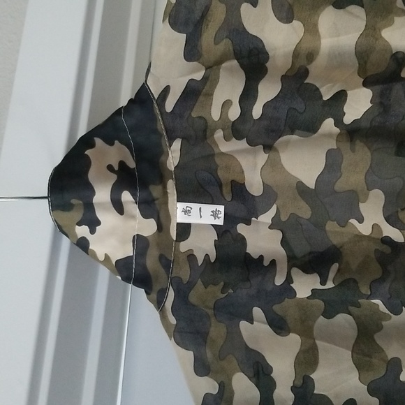 Shi Shang Yi Ge Georgette Military Style Print Dress Size XS - Picture 10 of 16